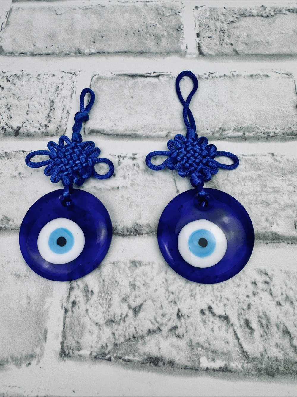 Glass Evil Eye Protection Good Luck Charm Reflects Negative Energy Set of 2